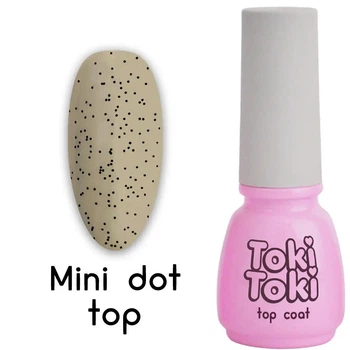 Топ для ногтей ( прозрачный с мелким черным вкраплением) Mini Dot Top Toki Toki 5 мл