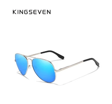 Солнцезащитные очки Авиаторы с градиентными линзами N7735 KINGSEVEN DESIGN Серебро/Синий