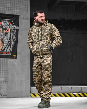 Тактический костюм из армейской саржи с отстегивающимся капюшоном и эластичным поясом Пиксель XL