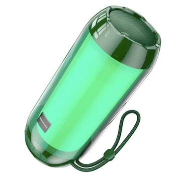 Портативная беспроводная Bluetooth колонка Borofone BR 25 с разноцветной подсветкой, зеленая
