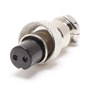 Авиационный разъем GX12-2-F на провод мама / GX 12 2 pin female aviation plug