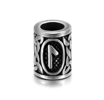 Бусина с руной Викингов для дредов, бороды и волос 8*13*5 мм Viking 1 шт/L-Laguz