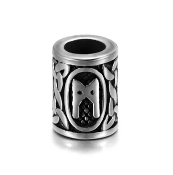 Бусина с руной Викингов для дредов, бороды и волос 8*13*5 мм Viking 1 шт/M-Mannaz
