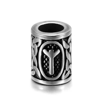 Бусина с руной Викингов для дредов, бороды и волос 8*13*5 мм Viking 1 шт/Z-Algiz