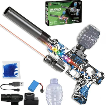 Орбізний пістолет з гелевими кульками Water Gun WH-74, автоматичний, акумуляторний, зі світловими ефектами, лазерним прицілом