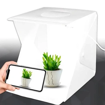 Фотобокс с LED подсветкой для предметной съемки, складной, портативный 22 см