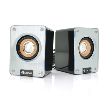 Колонки 2.0 Kisonli K200 для ПК і ноутбука USB + 3.5mm 2x3W 20Hz-20KHz Silver