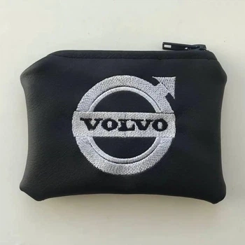 Ключница с логотипом VOLVO на молнии из экокожи размером 14х10 см