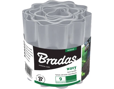 Бордюр газонный Bradas волнистый 9 м х 10 см. Светло-серый (OBFLGY 0910)