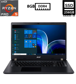 Ноутбук Acer TravelMate P215-41-G2 15.6” IPS 1920x1080 AMD Ryzen 5 PRO 5650U 2.30GHz 8GB DDR4 SSD 256GB AMD Radeon Graphics Камера (ATP21541G2R8S256A) Б/В