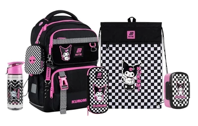 Шкільний набір Kite Education Kuromi (рюкзак, пенал, сумка, ланчбокс, пляшка) 130-145 см