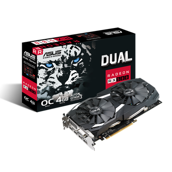 Відеокарта Asus Radeon RX 580 Dual OC 4GB GDDR5 (DUAL-RX580-O4G), Б/в