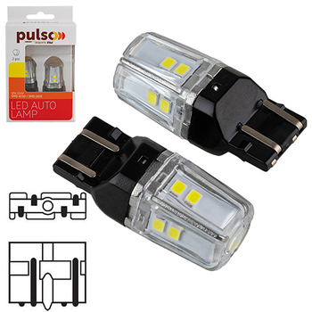 Лампа Pulso габаритная LED 7443 W3x16q 12SMD-2835 2 контакта 9-36v 550 100lm White (LP-66443W)