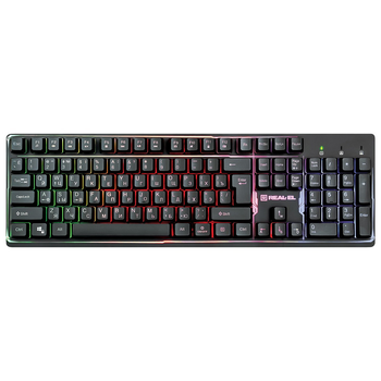 Клавіатура REAL-EL Comfort 7011 Backlit Ukr Black Чорний 28788