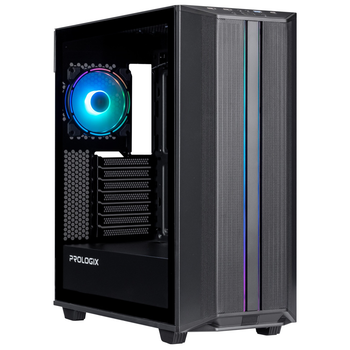 Корпус Prologix E122 Tempered Glass&Mesh Black Black 36827