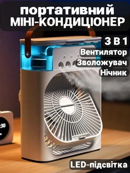 Мини вентилятор с увлажнителем воздуха vu 01 led type c