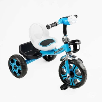 Детский трехколесный велосипед 12" Best Trike колеса EVA стальная рама световые и звуковые эффекты синий укр BS-24513