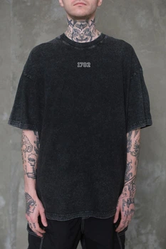 Чоловіча Виварена Оверсайз Футболка Without Washed З Принтом Moon L/XL Black