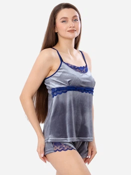 Пижама (майка + шорты) женская велюровая Носи Своє 8145-082 48 Графит (электрик) (p-5212-191166)