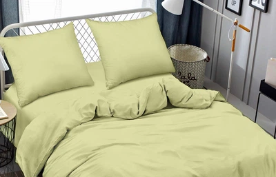 Комплект постільної білизни Zastelli Двоспальний 175х210 см 13-0317 Lily Green Жатка Салатовий (2555000004964)