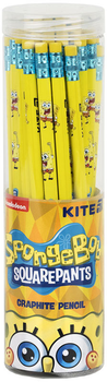 Набір графітних олівців Kite Sponge Bob HB Тригранний з гумкою 36 шт (SB25-046)