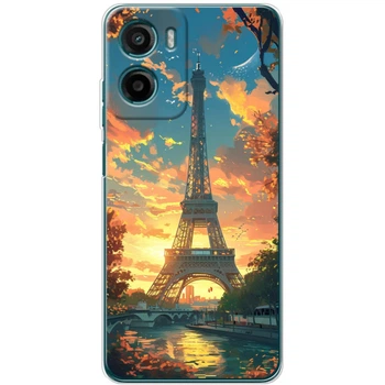 Силиконовый Чехол с Картинкой для Motorola G05 Принт (Париж, Эйфелева Башня) (65607-ysm037)
