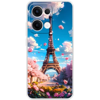 Силиконовый Чехол с Картинкой для OPPO Reno 13 Принт (Париж, Эйфелева Башня) (65483-ysm035)