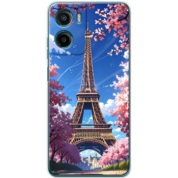 Силиконовый Чехол с Картинкой для Motorola G06 Принт (Париж, Эйфелева Башня) (69693-ysm036)