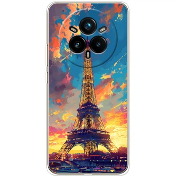 Силиконовый Чехол с Картинкой для Realme 14 Pro Plus Принт (Париж, Эйфелева Башня) (65678-ysm038)