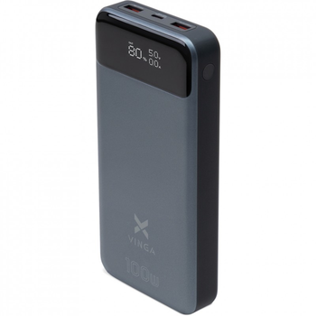 Батарея універсальна Vinga 30000 mAh 100W VA Grey (Li-Ion) (VPBB30100) (242099)