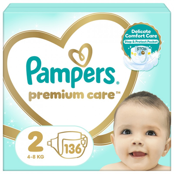 Подгузники Pampers Premium Care Размер 2 (4-8 кг) 136 шт (8006540855812) (161735)