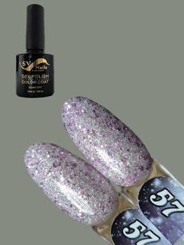 Світловідбивний гель лак Disco 57 SVNails гель лаки з блискітками 8 мл сріблястий