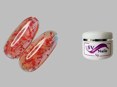 Гель з сухоцвітами для декору нігтів Flower Gel SVN 4 (5гр) червоний
