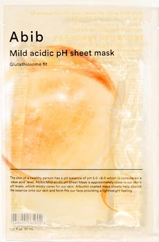 Увлажняющая и осветляющая тканевая маска для лица Abib Mild Acidic Ph Sheet Mask Glutathiosome Fit 30 мл (8809562558842)