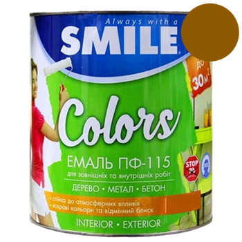 Эмаль алкидная ПФ-115 Smile желто-коричневая 0.9 кг