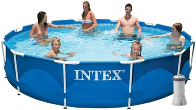 Бассейн каркасный круглый Intex 366 х 76 см с фильтром насосом (Intex 28212)
