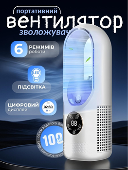 Мини кондиционер вентилятор с охлаждением и увлажнением воздуха 4в1 на аккумуляторе портативный usb юсб охладитель увлажнитель воздуха для дома офиса комнаты настольные кондиционеры вентиляторы в комнату миникондиционер пероносный компактный рекуператор