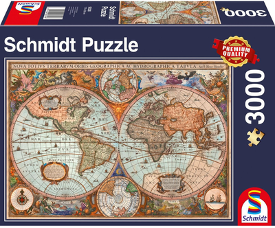 Puzzle gry Schmidt Spiele Antyczna mapa świata 3000 elementów 58328 (4001504583286)