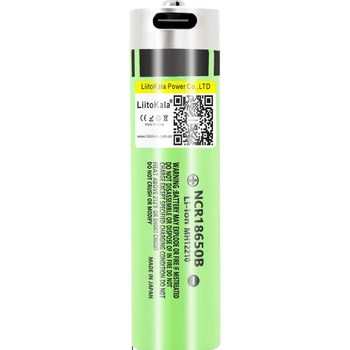 Аккумулятор 18650 3400mah с защитой и встроенное зарядное устройство через USB кабель TYPE-C вход LiitoKala Lii-USB-34B