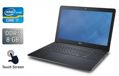 Ноутбук Б-класс Dell Inspiron 15-5547 / 15.6" (1366x768) TN Touch / Intel Core i7-4510U (2 (4) ядра по 2.0 - 3.1 GHz) / 8 GB DDR3 / 240 GB SSD / Intel HD Graphics 4400 / WebCam / Windows 10 б/у