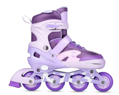Rolki Nils Extreme NA0189 Moonbean z zestawem ochraniaczy roz. 39-42 L LED Fioletowe (5907695565133)
