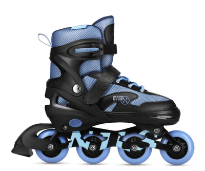 Rolki Nils Extreme NA0189 Moonbean z zestawem ochraniaczy roz. 31-34 S LED Niebieskie (5907695565218)