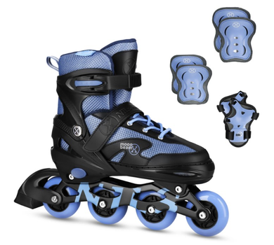 Rolki Nils Extreme NA0189 Moonbean z zestawem ochraniaczy roz. 39-42 L LED Niebieskie (5907695565263)