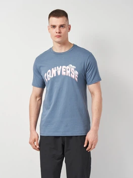 Футболка хлопковая длинная мужская Converse Mind Gardening Tee Lakeside Blue 10027344-480 S Lakeside Blue с принтом (194435385419)