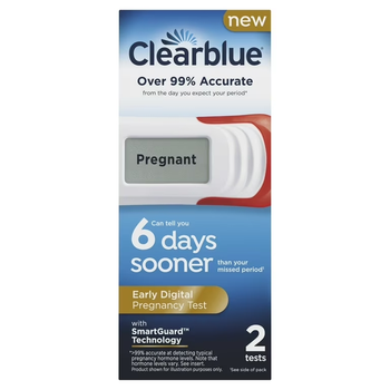Набір тестів на раннє виявлення вагітності Clearblue за 6 днів до затримки менструації, раннє виявлення гормону вагітності, 2 шт.