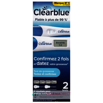 Набір тестів на вагітність Clearblue Confirmez для верхнього виявлення та визначення віку вагітності 2 шт