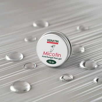 Гель противогрибковый для кожи и ногтей Micotin Anti-fungal feet gel(Микотин),Flosvita, Veratin Skin Care, 12г. банка