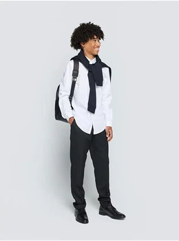 Белая рубашка George, покрой Slim Fit, с длинным рукавом, для мальчика, Размер 110/116