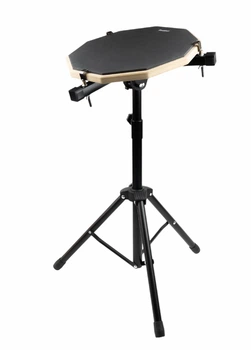 Пед барабанный со стойкой 30 см, тренировочный пэд для барабанщика, Costour pad Black