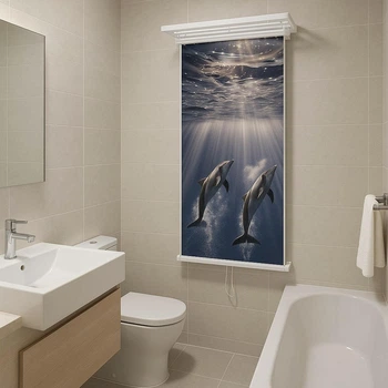 Полотенцесушитель электрическая картина Косатки 45x100 см (wkr-10024)